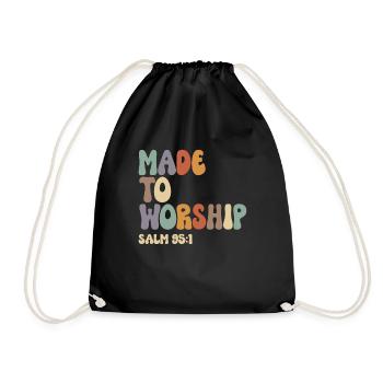 Spiritual Calling - Made To Worship Psalm 95:1 - Drawstring Bag - black - Front