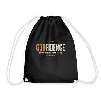 Inspiré par la foi - Godfidence I Can’t He Can - Sac de sport léger - noir - Devant