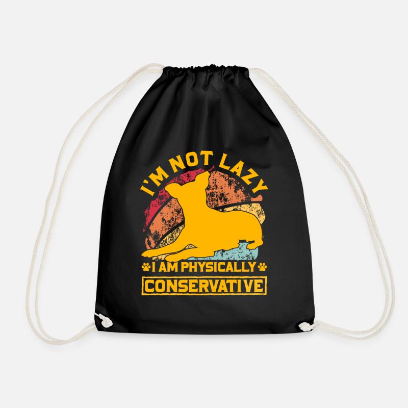 I'm not lazy I am physically Jack Russell - Turnbeutel - Schwarz