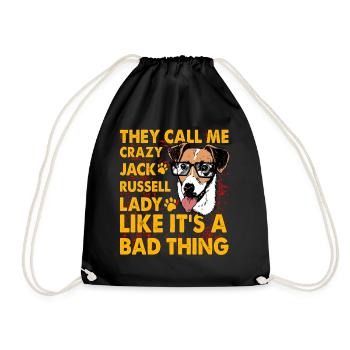 Jack Russell Lustiger Spruch - Turnbeutel - Schwarz - Vorne