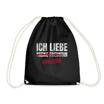 Bouldern Ich Liebe Zeitvertreib Hobby - Turnbeutel - Schwarz - Vorne