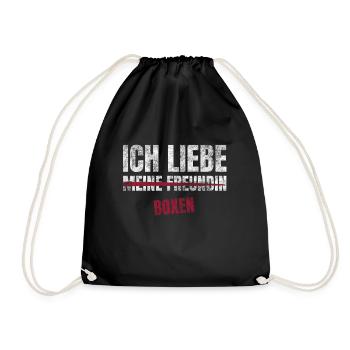 Boxen Ich Liebe Zeitvertreib Hobby - Turnbeutel - Schwarz - Vorne