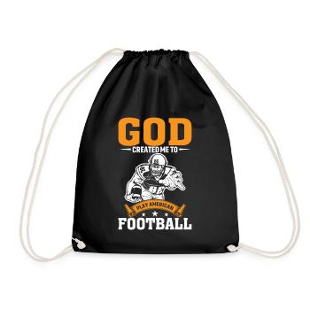 God created me to play American football - Drawstring Bag - black - Front