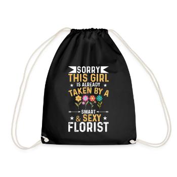 Girl is already by a sexy florist - Drawstring Bag - black - Front