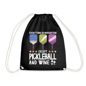Pickleball und Wein für Pickle Ball, Was That out - Turnbeutel - Schwarz - Vorne