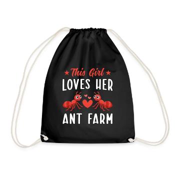 Cette fille adore sa ferme de fourmis - Sac de sport léger - noir - Devant