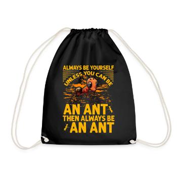 Ant funny saying - Drawstring Bag - black - Front