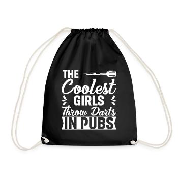 The Coolest Girls Throw Darts In Pubs - Drawstring Bag - black - Front