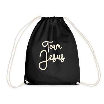 Team Jesus vereint euch in Glauben und Liebe - Turnbeutel - Schwarz - Vorne