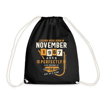 November 1967 56th Birthday Gifts 56 Year Old - Drawstring Bag - black - Front
