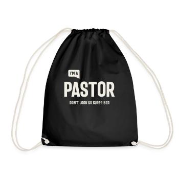 Pastor's Surprise - Christliches Zitat - Turnbeutel - Schwarz - Vorne