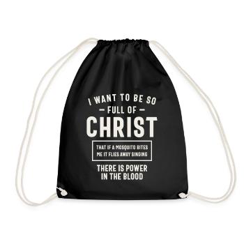 Full of Christ - Powerful Christian Quote - Drawstring Bag - black - Front