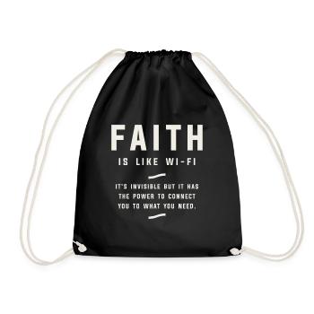 Invisible Power of Faith Christian Quote - Drawstring Bag - black - Front