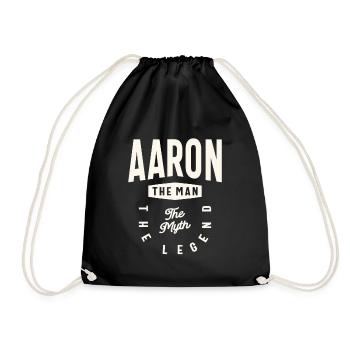 Aaron Der Mann Mythos Legende Benutzerdefinierter Name Aaron - Turnbeutel - Schwarz - Vorne