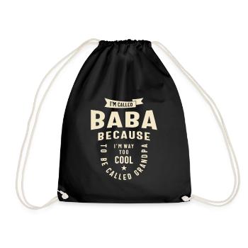 Baba The Cool Grandpa - Drawstring Bag - black - Front
