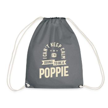 Ich kann nicht ruhig bleiben, Mohnblume in spe - Papa Opa - Turnbeutel - Grau - Vorne