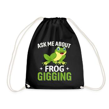 Fragen Sie Mich Über Frosch-Gigging - Turnbeutel - Schwarz - Vorne