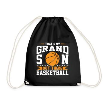 Das Ist Mein Enkel Da Draußen Beim Basketball - Turnbeutel - Schwarz - Vorne