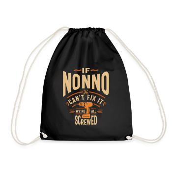 Wenn Nonno es nicht reparieren kann Lustiger Handwerker Opa - Turnbeutel - Schwarz - Vorne