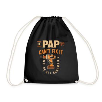 If Pap Cant Fix It Funny Handyman Grandpa - Drawstring Bag - black - Front