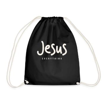 Jesus Alles Inspirierendes christliches Zitat - Turnbeutel - Schwarz - Vorne