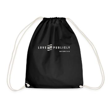 Aimez Dieu publiquement Matthieu 10:33 Citation chrétienne - Sac de sport léger - noir - Devant