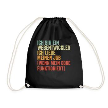Webentwickler Programmierer Softwareentwickler - Turnbeutel - Schwarz - Vorne