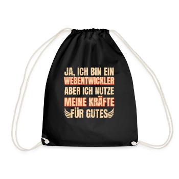 Webentwickler Programmierer Informatiker - Turnbeutel - Schwarz - Vorne