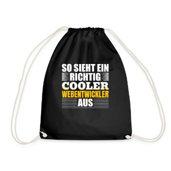 Webentwickler Programmierer Softwareentwickler - Turnbeutel - Schwarz - Vorne