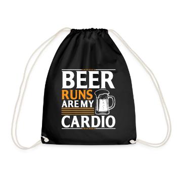 Bierläufe Sind Mein Kardiotraining - Turnbeutel - Schwarz - Vorne