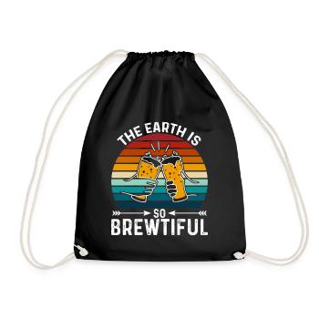 The earth is so beautifully brewed - Drawstring Bag - black - Front
