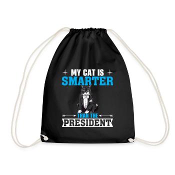 Meine Katze Ist Schlauer Als Der Präsident - Turnbeutel - Schwarz - Vorne