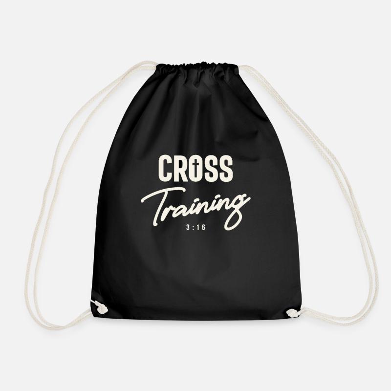 Cross Training 3:16 Workout Fitness Christian - Drawstring Bag - black