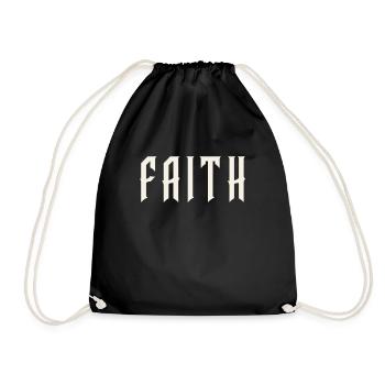 Faith Inspirational Christian Quote - Drawstring Bag - black - Front