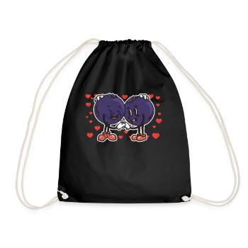 Cute Blueberry Couple Hugging Blueberry Lovers - Turnbeutel - Schwarz - Vorne