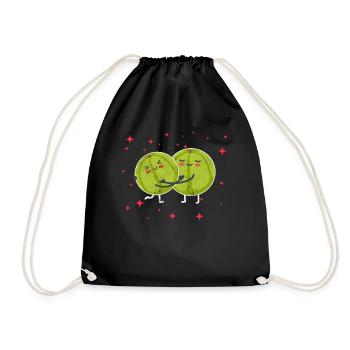 Cute Amla Couple Hugging Amla Fruits Lovers - Drawstring Bag - black - Front