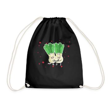 Cute Celery Couple Hugging Celery Lovers - Turnbeutel - Schwarz - Vorne