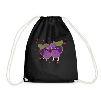 Couple De Cassis Étreignant Les Amoureux Du Cassis - Sac de sport léger - noir - Devant