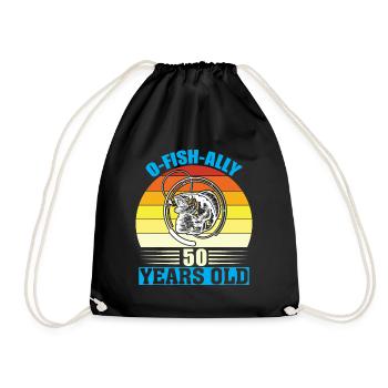 O-Fish-Ally 50 Jahre Alt - Turnbeutel - Schwarz - Vorne