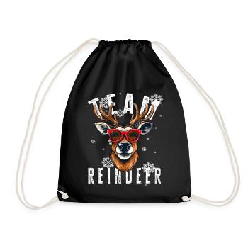 Christmas Motif Reindeer Xmas Team Reindeer - Drawstring Bag - black - Front