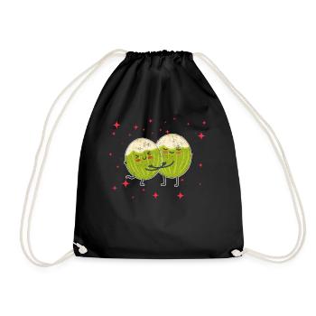 Cute Coconut Couple Hugging Coconut Lovers - Turnbeutel - Schwarz - Vorne