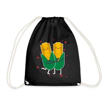 Cute Corn Couple Hugging Corn Fruits Lovers - Turnbeutel - Schwarz - Vorne
