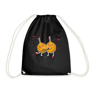 Cute Granadilla Couple Hugging Granadilla Fruit - Turnbeutel - Schwarz - Vorne