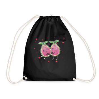 Cute Guava Couple Hugging Guava Lovers - Turnbeutel - Schwarz - Vorne