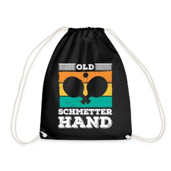Joueur de tennis de table vieux smash main dictant - Sac de sport léger - noir - Devant