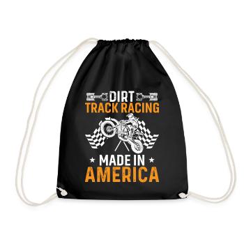 Dirt Track Racing Gemacht In Amerika - Turnbeutel - Schwarz - Vorne