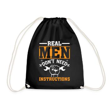 Les vrais hommes n’ont pas besoin d’instructions - Sac de sport léger - noir - Devant