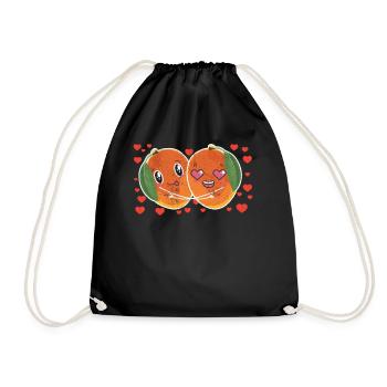 Cute Mango Couple Hugging Mango Fruit Lovers - Drawstring Bag - black - Front