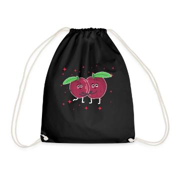 Cute Passionfruit Couple Hugging Fruit Lovers - Turnbeutel - Schwarz - Vorne