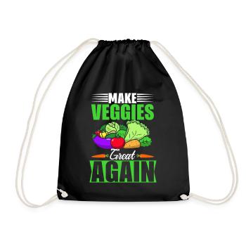 Makes veggies great again - Drawstring Bag - black - Front